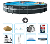 Paquete de piscina - intex - alrededor - 732x732x132 cm + accesorios a3004