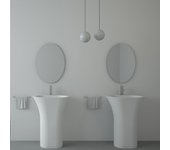 Lavabo totem ovalado blanco mate - madingo