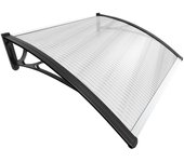 Marquesinas exterior para puertas y ventanas tejadillo de protección, 100x80cm, negro