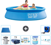 Paquete de piscina - intex - alrededor - 244x244x61 cm + accesorios a830