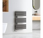 Emke secador de toallas plano de agua caliente, secador de toallas conexión lateral para, antracita 762x500mm 397vatios