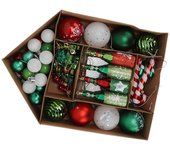 Juego surtido de adornos para árbol de navidad, juego de colgantes de bolas colgantes para árbol de navidad galvanizados ligeros para el jardín del