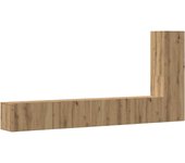 Mueble para tv de pared madera contrachapada artesanal 3 uds | mueble de salón | mesa de tv cfw347459