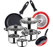 San ignacio juego de batería de cocina de 8 piezas + 3 sartenes 16/20/24 cm san ignacio