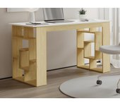Escritorio con 10 estantes - color: natural y blanco - joviso