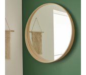 Miroir rond en chêne 80 cm vali
