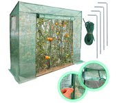 Invernadero de jardín - invernadero de balcón - cobertizo de jardín con cubierta blanda - 200 x 80 x 170 cm, cubierta translúcida verde