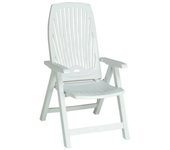 Silla plegable tumbona 4 posiciones hamaca de resina blanca con apoya brazos