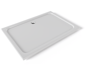 Plato de ducha plano shimmer smooth 90x130 cm - acrílico blanco - antideslizante, textura lisa, duradero - incluye sifón