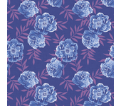 Papel pintado floral rosas azules