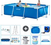 Paquete de piscina - intex - rectángulo - 300x200x75 cm + accesorios a235