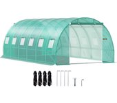 Vevor invernadero de túnel 6,1 x 3 x 2,1 m invernadero de jardín tipo túnel con 12 ventanas y 2 puertas marco de acero invernadero caseta de jardín hu