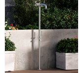 Ducha exterior pula sined, para piscina y jardín, ducha superior 25cm, acero inoxidable aisi 316l, eje 6cm, agua caliente/fría, mezclador, teleducha