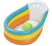Bañera piscina hinchable autoportante infantil bestway 76x48x33 cm termómetro y tope en la base diseño squeaky clean