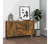 Aparador madera de ingeniería roble ahumado 100x36x60 cm v3769 unico / marrón