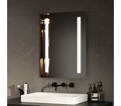 Emke espejo de baño iluminado con pulsador, antivaho, luz blanca fría/caliente | 45x60cm