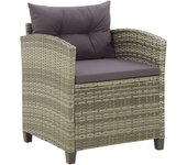 Maison exclusive - sillón de jardín con cojines ratán sintético gris