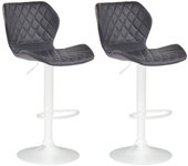Set de 2 taburetes cork en simil cuero negro|blanco