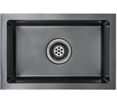 Fregadero de cocina hecho a mano acero inoxidable negro