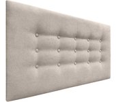 Dhome cabecero de tela acualine con 3 hileras de botones cabezal tapizado cama lujo (beige, 105cm)