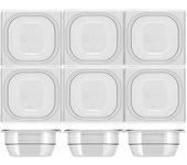 Recipiente de policarbonato transparente para congelador h&h cm 18x17x6,5 altura