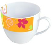 6x vasos de melamina jumbo decoración naranja cc600, marca h&h