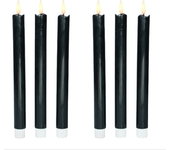 Juego de 6 luces electrónicas led para velas con efecto de cera que gotea realista black