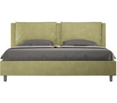 Cama con somier acolchada 180x200 microfibra verde antea