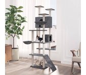 Rascador para gatos con postes de sisal gris oscuro 191 cm