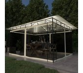 Cenador con mosquitera y luces led 4x3x2,73 m crema