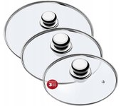 Juego de tapas con tapa de cristal kadax 22/26/30cm