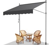 Toldo del balcón toldo retráctil manual mango del balcón a prueba de rayos ultravioleta 4m gris