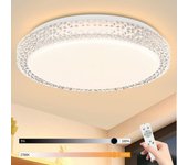 Nettlife lámpara de techo led con control remoto regulable 18w, diámetro 30cm, cielo estrellado de cristal moderno, adecuada para dormitorio,