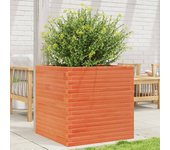 Jardinera cera marrón 70x70x68,5 cm madera maciza de pino