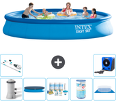 Paquete de piscina - intex - alrededor - 457x457x84 cm + accesorios a1237