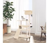 Maison exclusive - rascador para gatos con postes de sisal crema 131 cm