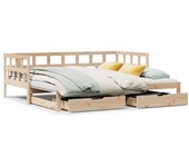 Sofá cama extraíble con cajones sin colchón 90x200 cm