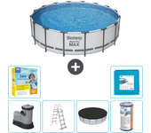 Paquete de piscina - bestway - alrededor - 488x488x122 cm + accesorios cb34