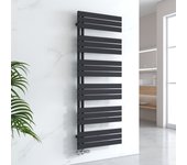 Emke panel plano secador de toallas de agua caliente, secador de toallas conexión lateral para, negro 1599x600mm 958watts