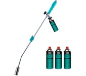 Desbrozadora piezo térmica + 4 cartuchos desbrozadora antorcha de gas para cartucho de gas butano desechable con válvula de bayoneta intec