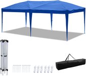Tienda pop up 3x6m azul plegable, tienda de recepción, tienda de recepción para camping y jardín sin lados