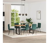 Pack 6 uds sillas de comedor | silla de cocina terciopelo verde oscuro cfw53511