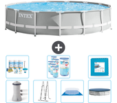 Paquete de piscina - intex - alrededor - 457x457x107 cm + accesorios cb42