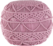 Beliani puf macramé kayseri algodón rosa 40 cm 40 cm 40 cm