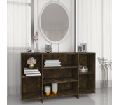 Aparador | aparador de comedor | armario de cocina de madera de ingeniería roble ahumado 120x30x75 cm cfw60874