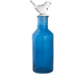 2x botellas de vidrio, h 21 cm, azul h&h