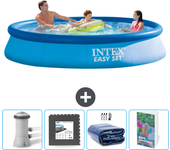 Paquete de piscina - intex - alrededor - 366x366x76 cm + accesorios cb105