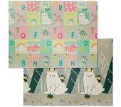 Relaxdays alfombra juego niños con animales, colchoneta gateo bebés, reversible, lavable, 195x146, goma xpe, multicolor