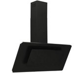 Campana extractora acero inoxidable vidrio templado negro 90 cm