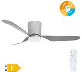 Ventilador de 3 aspas de techo con luz ø132 cm gris motor dc